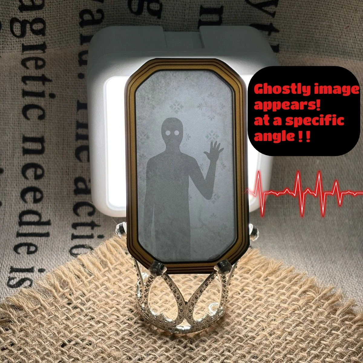 

Eerie Pocket Mirror - Gothic Distorting Glass for Pranks & Decor, Haunting Portable Curio with Creepy Reflection