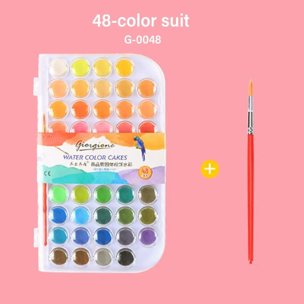 

with Water Brush Pen Watercolor Paint Set Solid Plastic Box Watercolor Pigment 8/12/18/28/36/48 Painting Pigment Set School