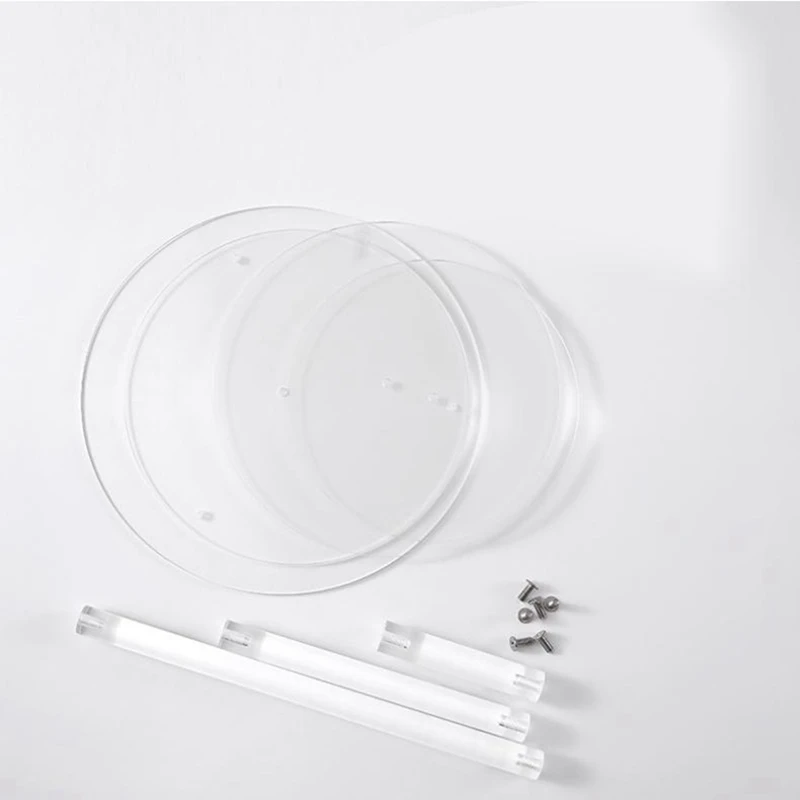 Présentoir Riser de Produits Ronds en Acrylique, Mini Présentoir T1 à Gâteaux de Chi à 3 Niveaux