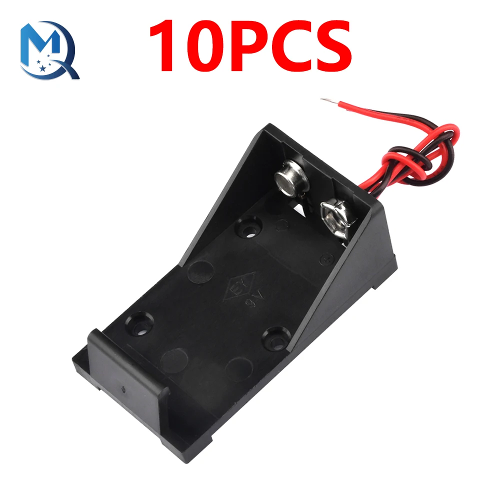 1-10Pcs 9V Batterie Clip Halter 9V Batterie Fall Box Mit Draht Führt DIY