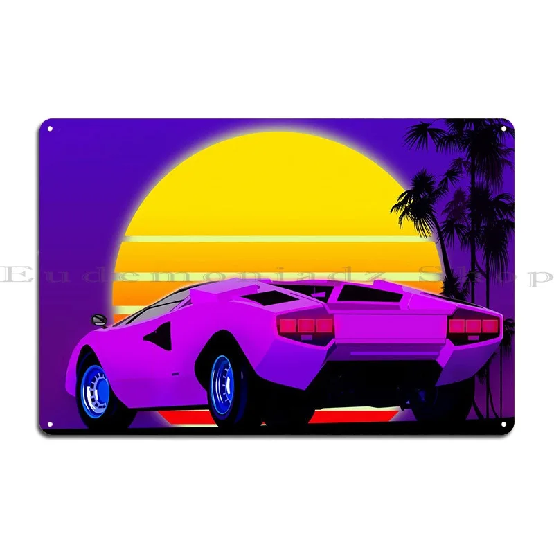 Supercar In Fullmoon Metal Sign Pub Club Funny Customize Cinema Tin Sign Poster