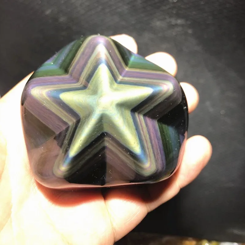 50-70g Natural crystal, colored obsidian, seven-color lotus home decoration