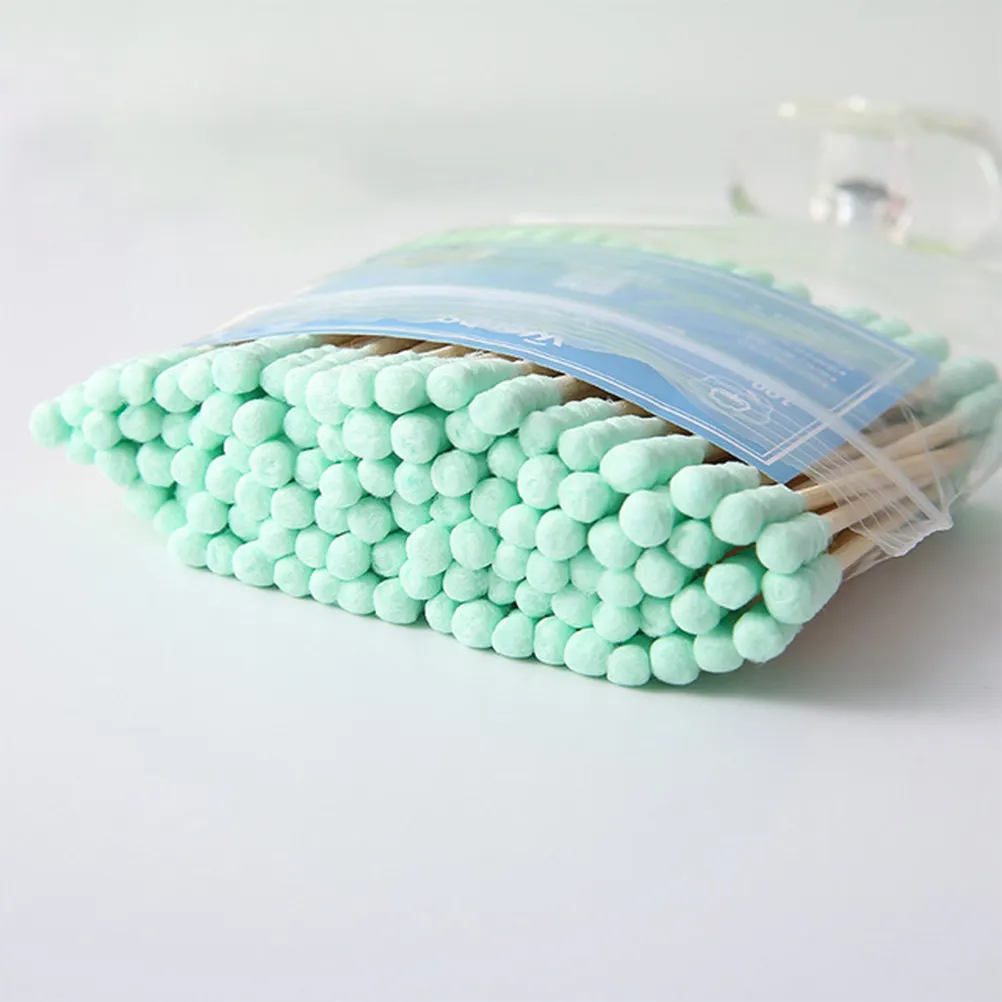 1000Pcs Disposable Cotton Swabs Double Head Spiral Design Lightweight Portable Precision Cleaning Swabs for Ear Nail Art Makeup