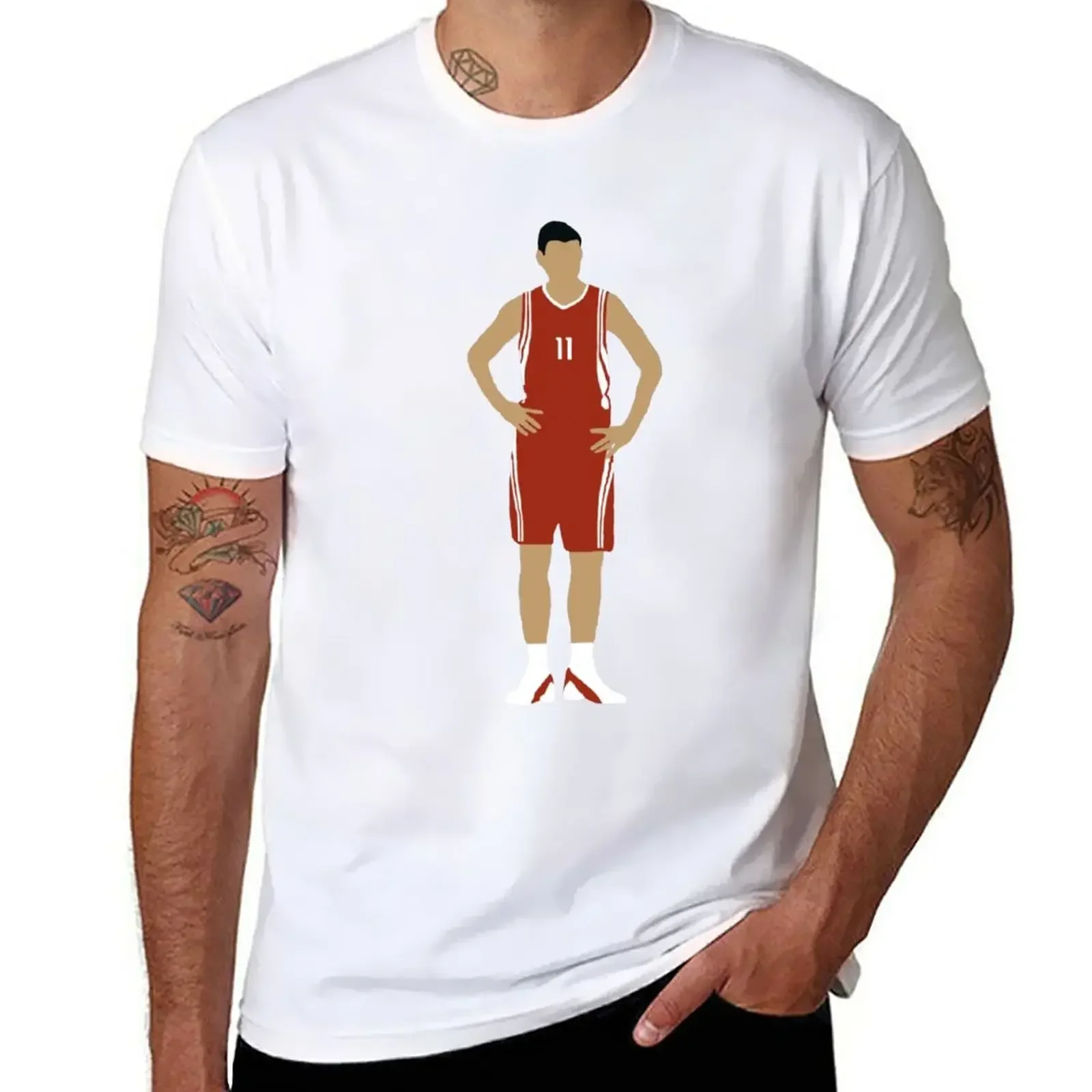 Yao Ming Standing Tall T-Shirt manga vintage anime clothes blanks plus size tops oversized t shirts for men graphic t-shirts