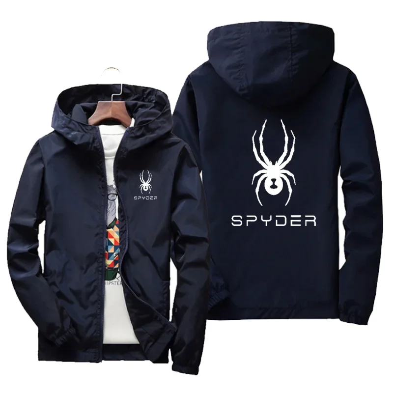 

SPYDER men's casual coat large size 7XL High quality spring summer new coat men's street brand windbreaker Hoodie zipper thin co