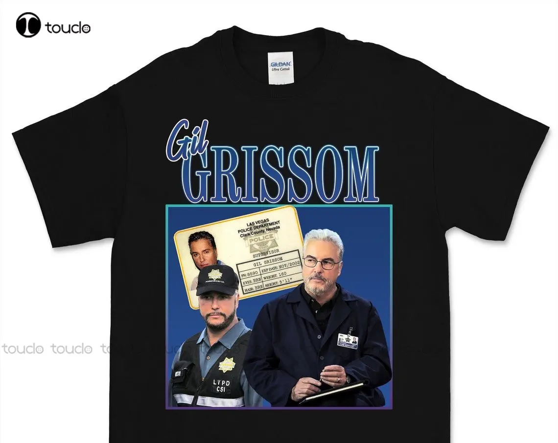 Gil Grissom Vintage T Shirt Unisex Csi Vegas Crime T-Shirt Tv Pop Culture Skeleton Shirt Xs-5Xl Custom Gift Streetwear