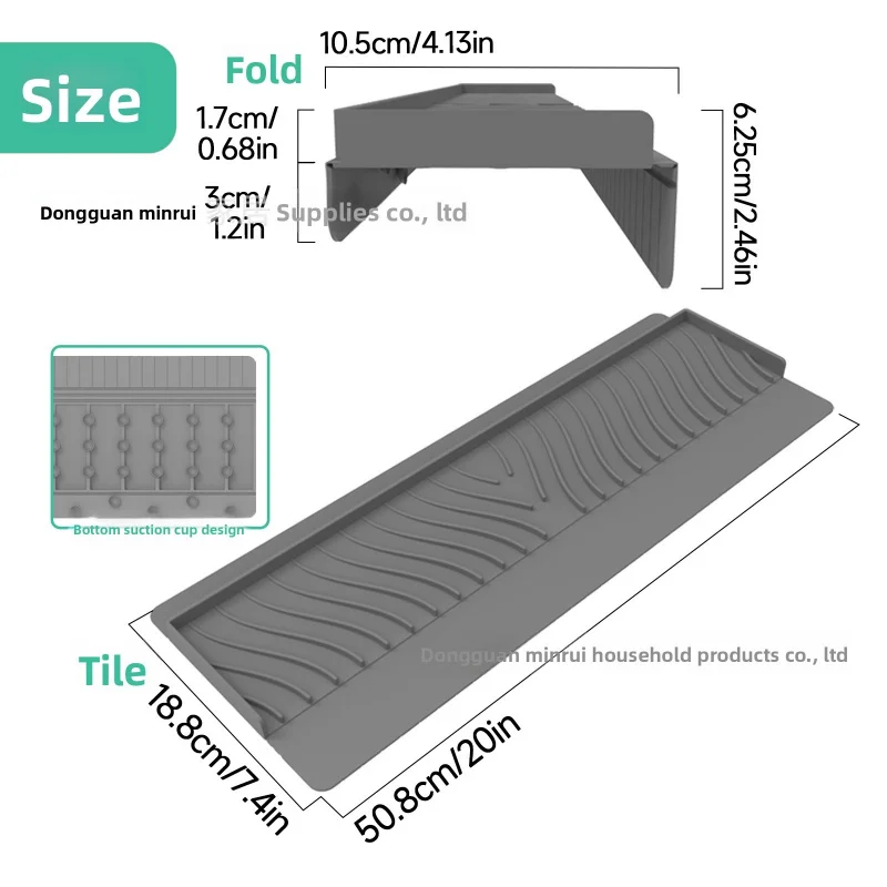 Silicone splash-proof water barrier for washing dishes and vegetables, suction cup type  kitchen