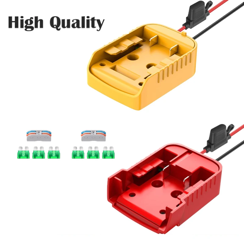 

with Switch Fuse Wire Terminal 12AWG For Dewalt for Milwaukee Adapter Converter 18V 20V Li-ion Battery DIY Power Wheels Tools