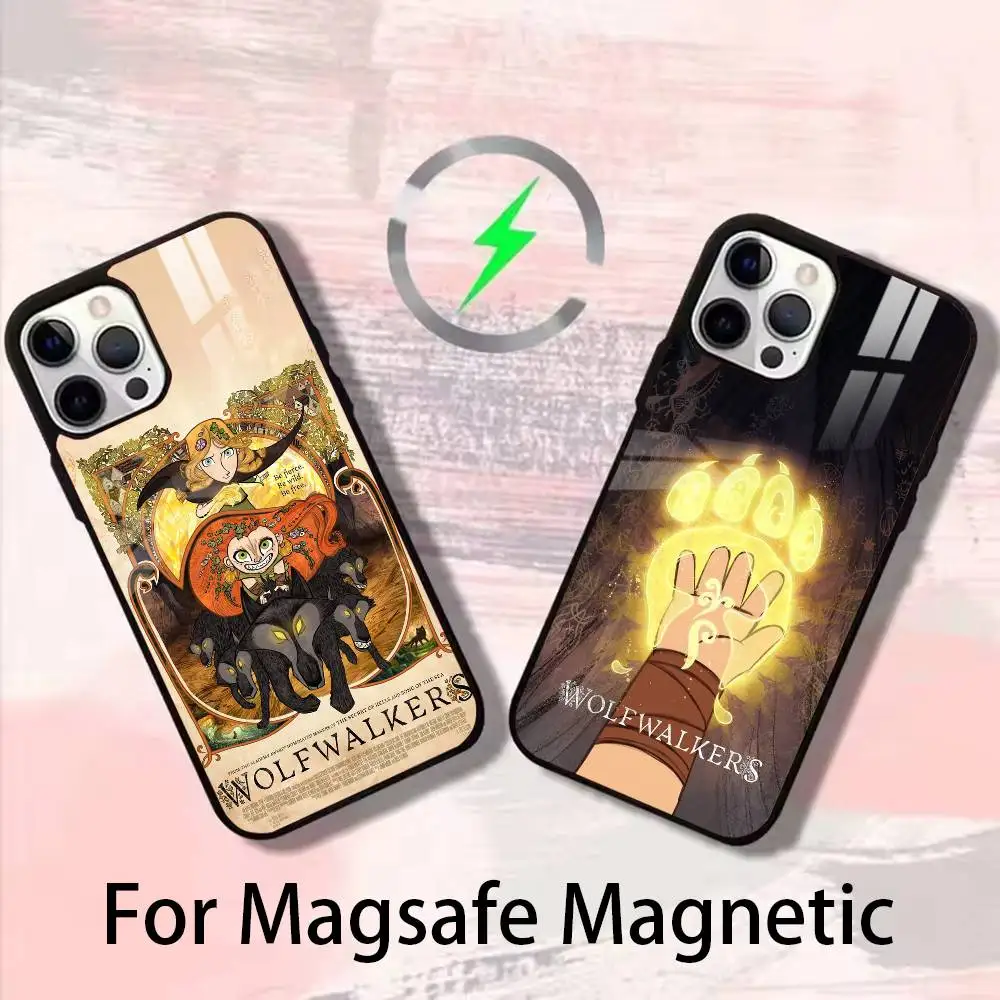 حافظة هاتف Wolfwalkers لهاتف iPhone 17,16,15,14,13,12,Plus,Pro,Max للشحن اللاسلكي المغناطيسي Magsafe