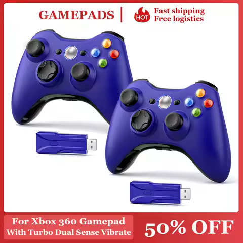 2.4G Gaming Gamepad For Xbox 360/Slim/Elite/Winodow/PC Wireless Controller Video Game Gamepad 6-axis Joystick Dual Vibration