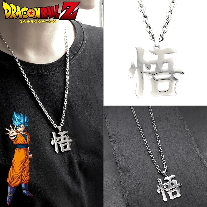 Dragon Ball Son Goku Lettera di moda Collana in metallo Periferiche anime Uomo Tendenza Ciondolo in acciaio inossidabile Catena al collo Gioielli Regali