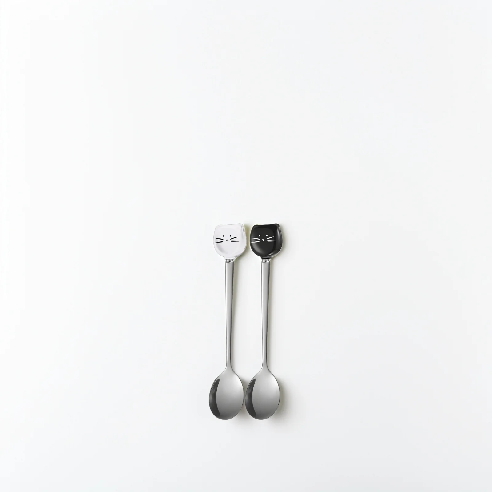 

6Pcs Cat Coffee Spoons Ceramic Stainless Steel Long Handle Dessert Ice Cream Stir Spoon Sugar Tea Ladle Spoon Cat Mixing Spoons