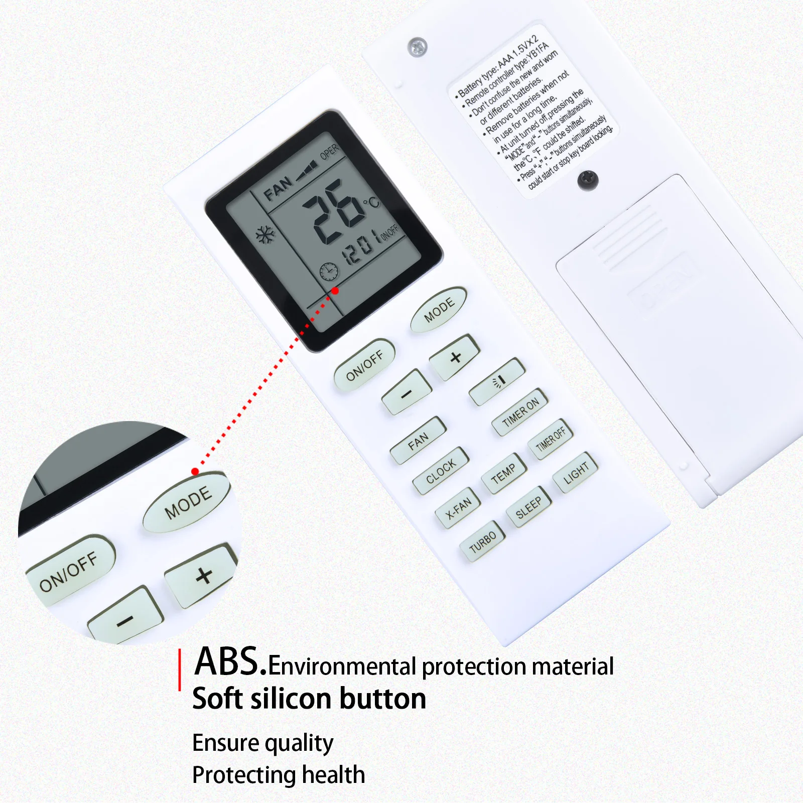 YB1FA Remote Control Compatible with Gree Air Conditioner YB1F2 YB1F2F YB1FAF YBOF YBOF1 YBOF2 YBOFB Y502K