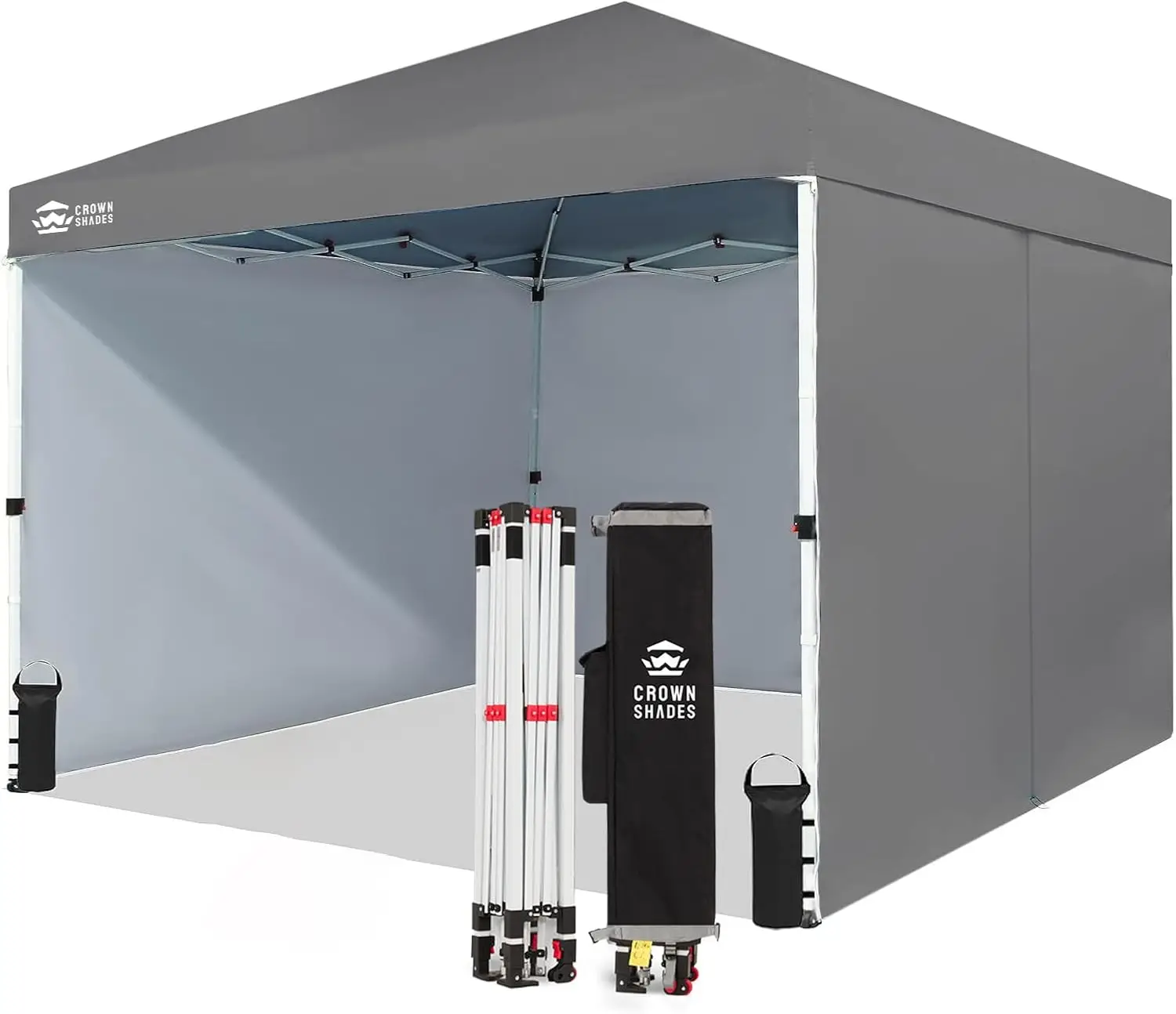 

10X10 Comercial Instant Canopy Pop Up Tent with Center Lock (10x10 with 4 Sidewalls, Grey)