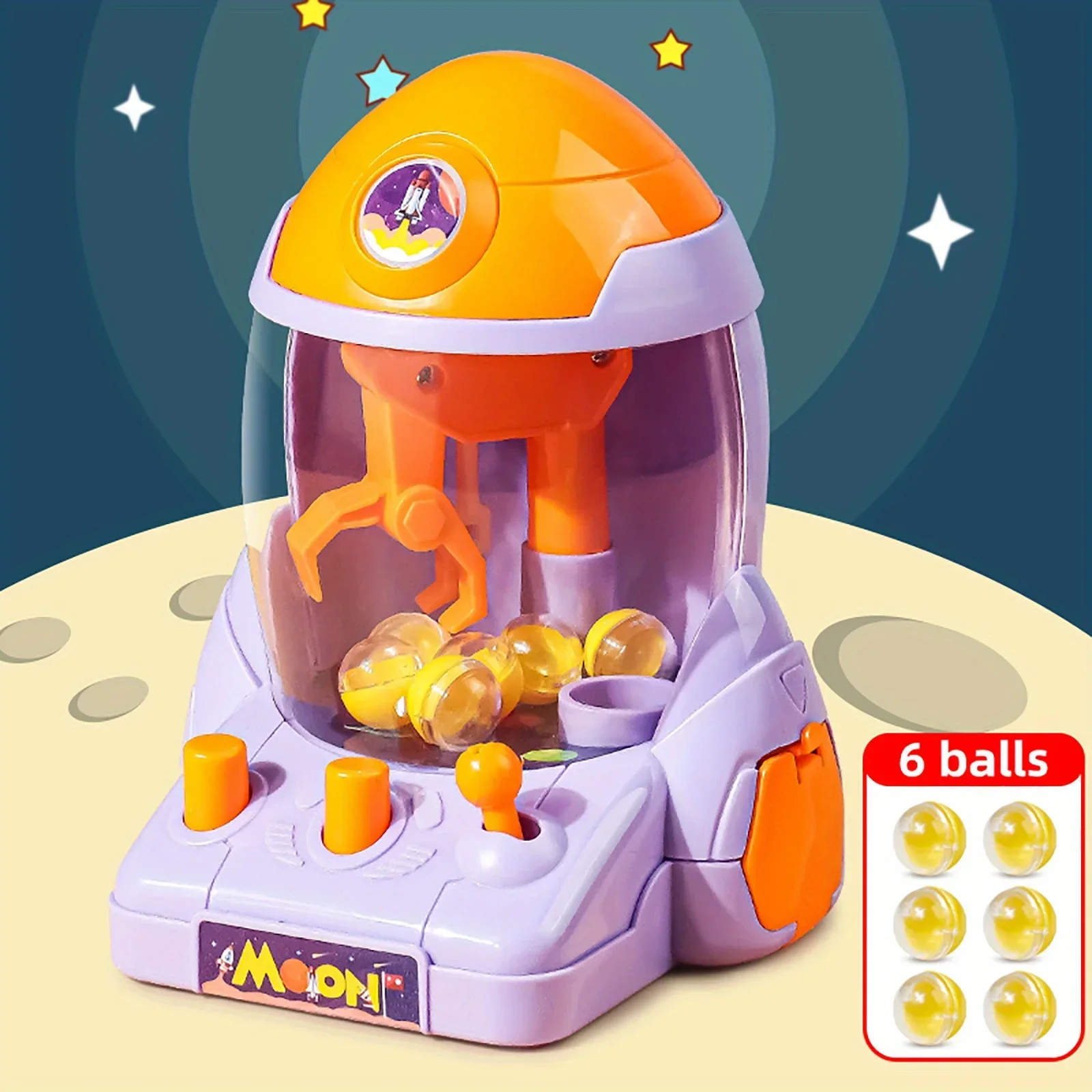 Space Rocket Game Console, Children's Ball Catching Machine, Mini Claw Machine Toy, Parent-child Puzzle Ball Catching Fun