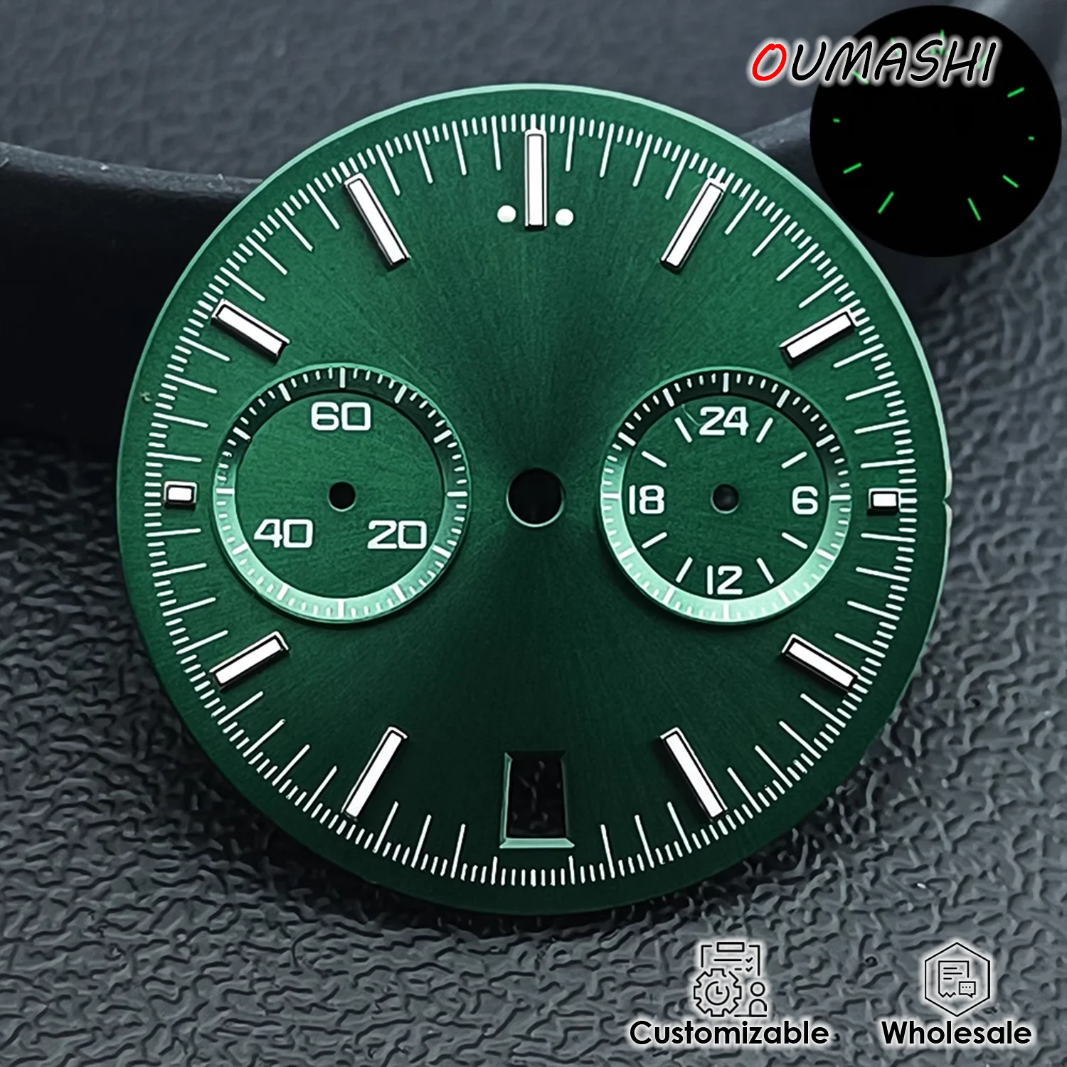 VK64 dial 32.5mm Dial Chronograph Luminous Date at 6 O'clock Watch Accessories Customizable Wholesale Watch Dial