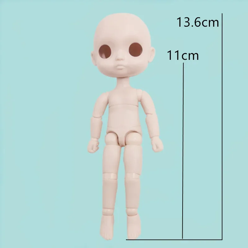 13.6cm de altura gsc boneca pele branca corpo 1/12 bjd boneca acessórios nenhuma cabeça maquiagem meninas vestir-se brinquedos