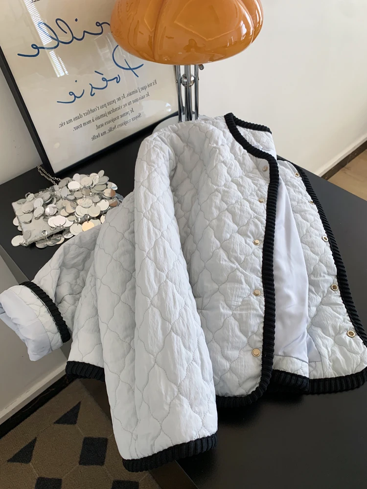 

Дизайнерская сенсация: легкая хлопковая куртка с цветными блоками для женщин, осенне-зимняя, модная, свободная, универсальная верхняя одежда