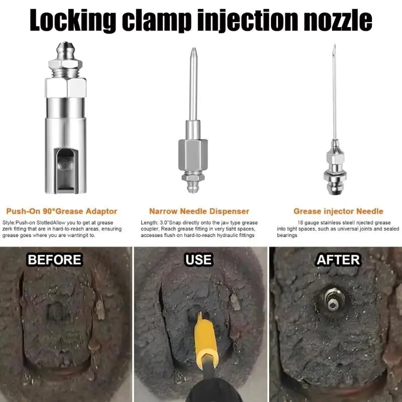 

U4LA Industrial Grease Coupler with 90 Degree Needle Nozzle for Efficient Lubrication