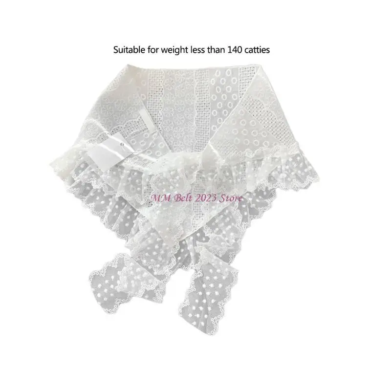 49me 여자 넥타이 사이드 프릴 미니 앞치마 스커트 레이스 커버 업 삼각형 사롱 랩 스카프