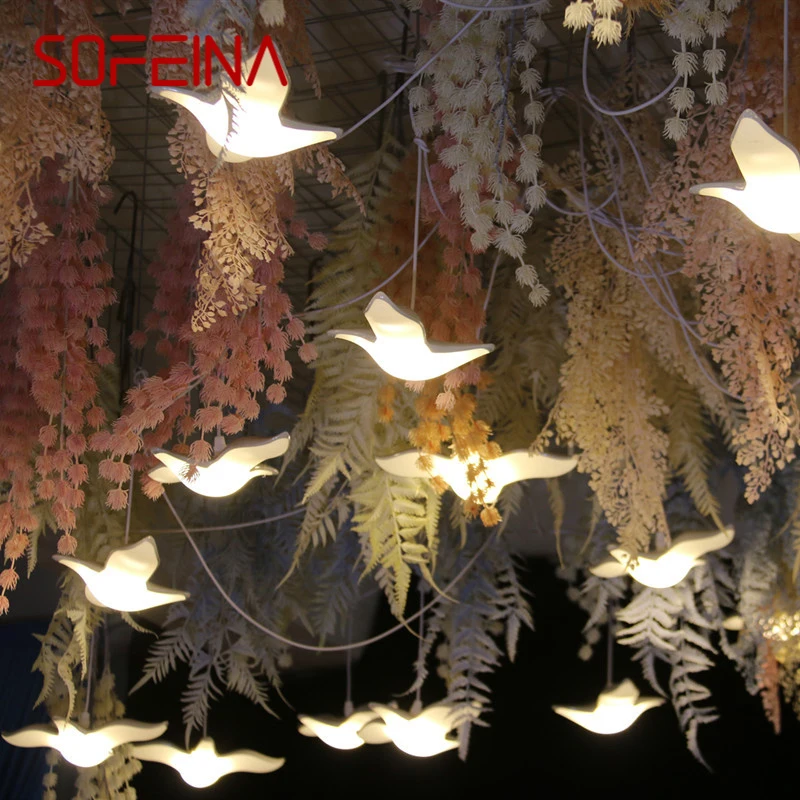 

SOFEINA Modern Wedding Pendant Lamp Festival Lights Atmosphere LED Light for Party Stage Bird Background Decorationnd