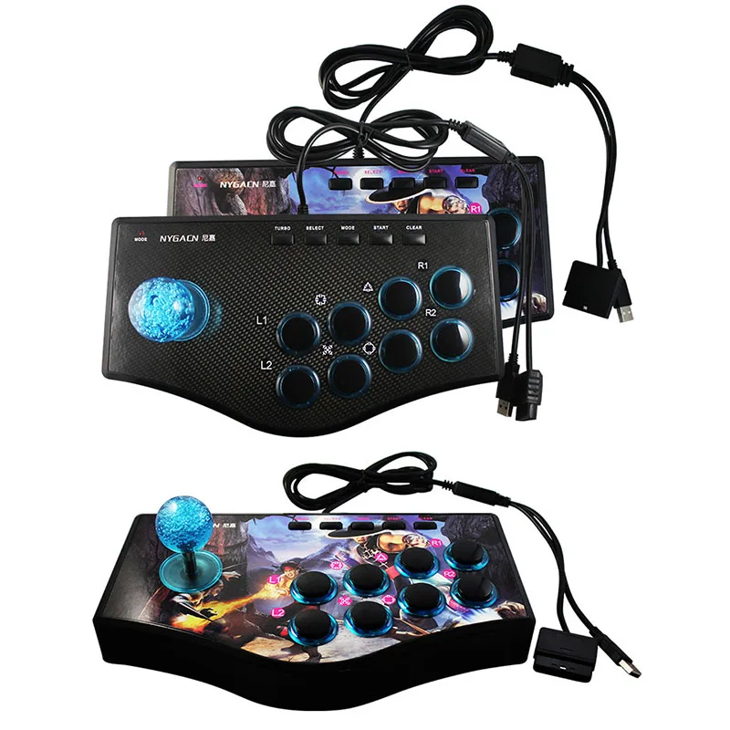 

Retro Arcade Game Rocker Controller Usb Joystick For Ps2/Ps3/Pc/Android Smart Tv Built-In Vibrator Eight Direction Joystick