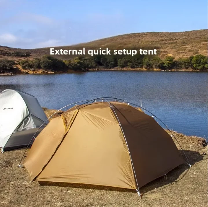 ZP0109 Double Person Camping Tent, Silicone Coated Fabric, 3000mm+ Waterproof Windproof Outdoor Hiking Gear