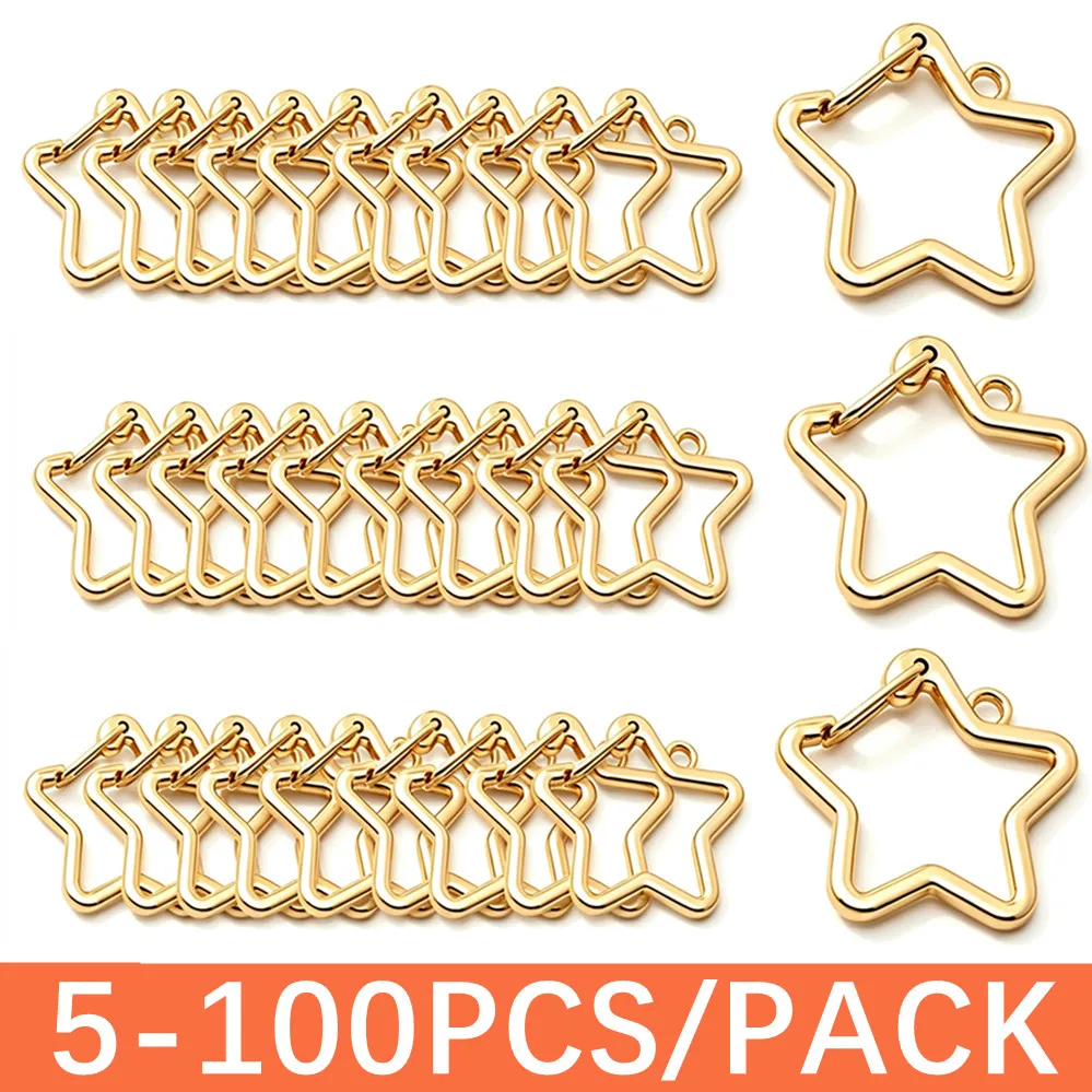 5/50/100pcs Metal Flower Shape Keychain Clasp Swivel Snap Key Chain Bulk Blossom Spring Snap Lobster Claw Hook for Keyring
