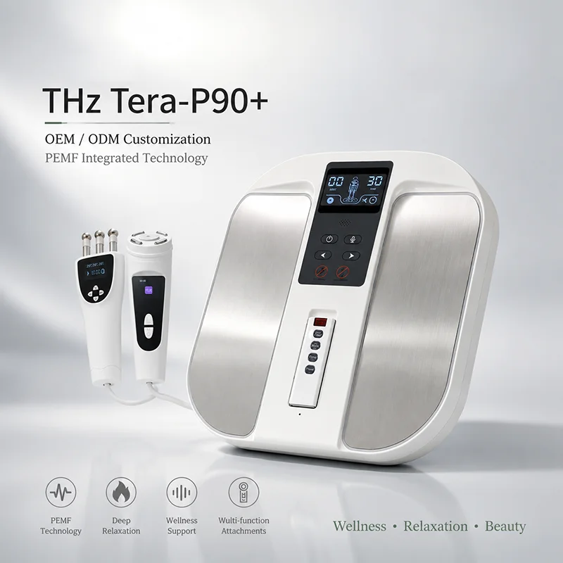 Multifunctional 3-in-1 THZ Tera-P90 PEMF Terahertz PulseTechnology Foot Massage RF EMS Revitaluxe Bioresonance Massager Device
