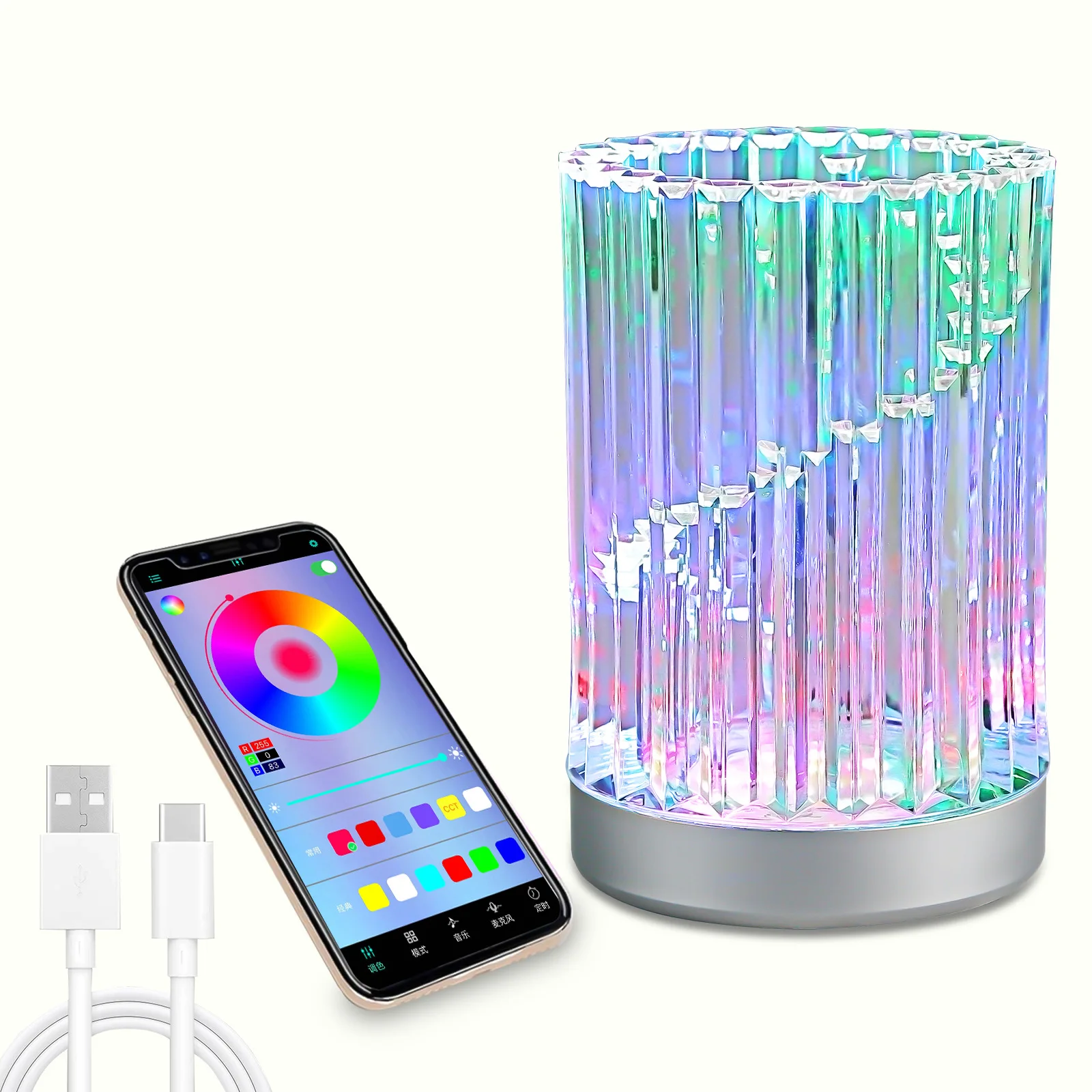 Intelligent Bluetooth APP controls RGB Colorful Waterproof Vase Light 5V Camping Light Nightlight Atmosphere Decoration Light