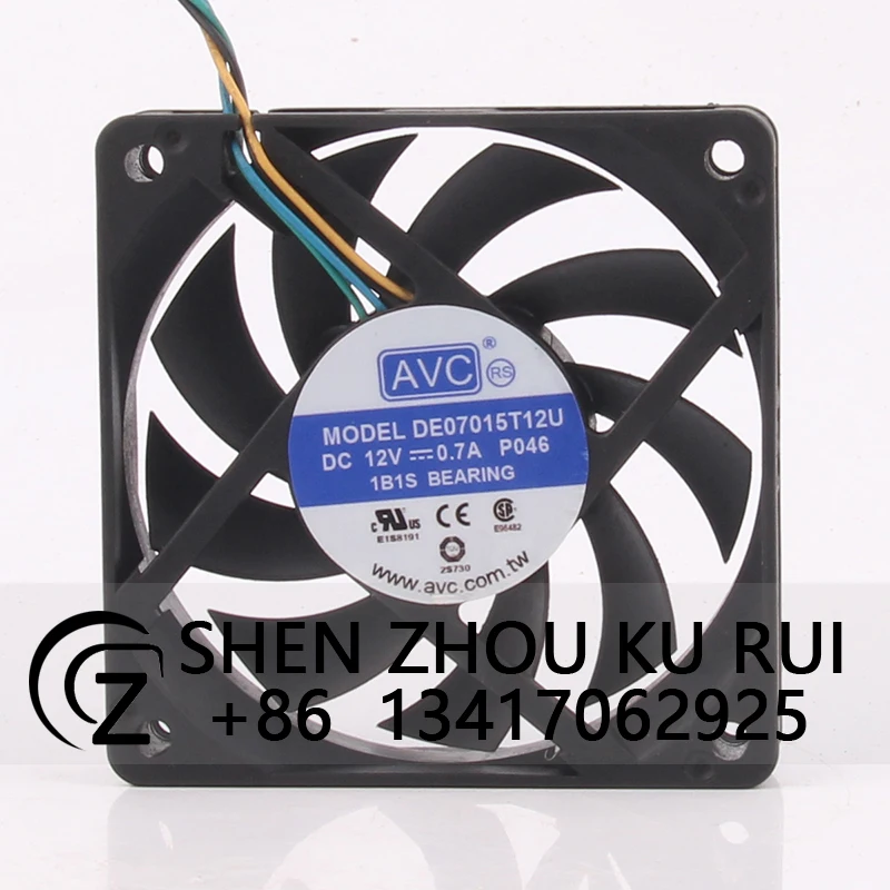 

DE07015T12U Case Fan for AVC 70X70X15MM 12V 0.7MA 7015 4-wire PWM Temperature Control CPU Cooling Fan