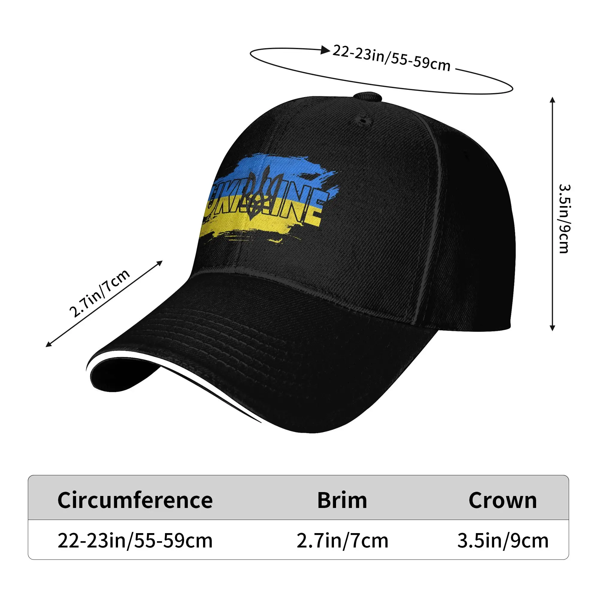Ukraine Ukrainian Flag Casual Baseball Cap  Outdoor Sports Hip Hop Hats Summer Sunscreen Men Women Fitted Retro Baseball Caps