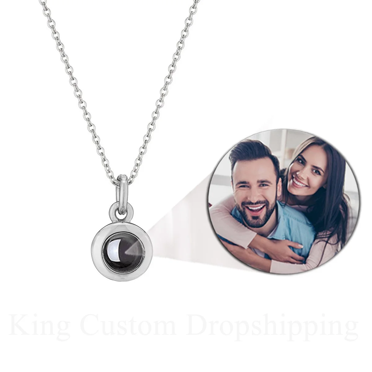 

Custom Circle Necklace Photo Projection Pendant Exquisite and Colorfast Holiday Wedding Mother's Day Gifts are Worth Collecting