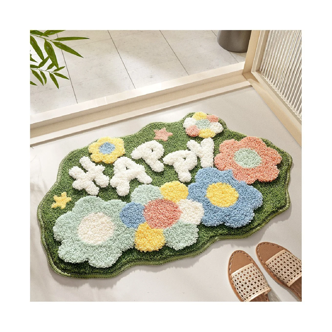 Factory Custom Bath Door Floor Absorbent Mats For Toilet Shower Bathroom Tufted Cartoon Kids Logo Carpets & Rugs Non-slip