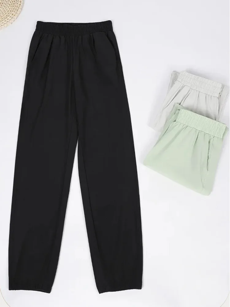 Pantalones de pierna ancha sueltos de cintura alta de Color sólido para baile de Ballet, pantalones cómodos para actuación en escenario para mujer