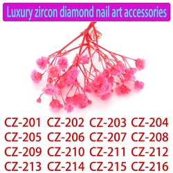 5 pz/pacco 3D metal Manicure Jewelry Luxury Brand Series accessori per la decorazione di Nail Art Shiny zircone Diamond Design Nail Charm