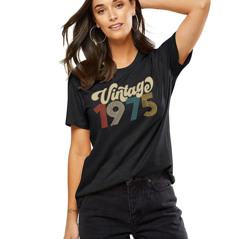 Vintage 1970 Birthday T Shirts Print Quarantine Birthdays Party Top Harajuku Women Tshirt Causal Graphic Black Shirts Streetwear