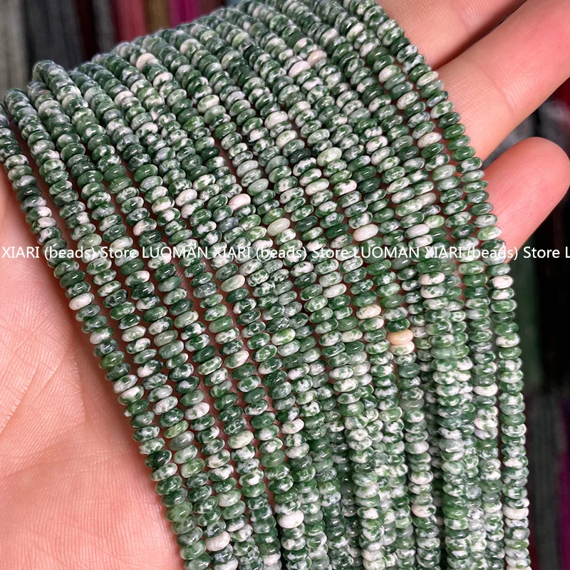2x4MM Rondelle Natural Stone Beads Agate Jade Turquoise Crystal Flat Oval Loose Spacer Bead for Jewelry Making Diy Bracelet