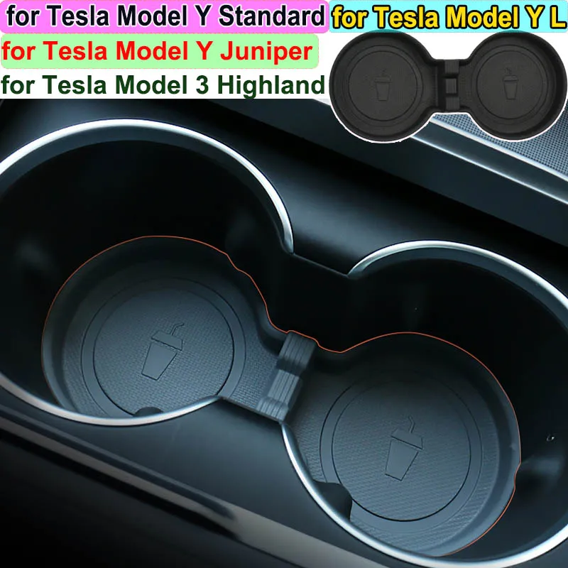 for Tesla Model Y Standard 2026 Center Console Water Bottle Cup Mat Model Y L 3 Highland Anti-Slip Cushion Juniper Accessories
