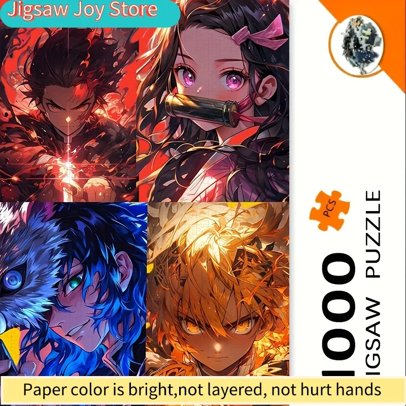 

A Box of s Seamless Jigsaw Puzzle, Featuring Anime Design, Measuring , Durable and Thick DIY Puzzle. Ideal for Adult Brain Tea