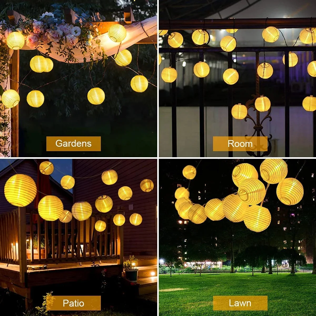 Guirlanda de luz solar ao ar livre para decoração do jardim, lanterna solar, luzes de corda, impermeável Soar Lamp