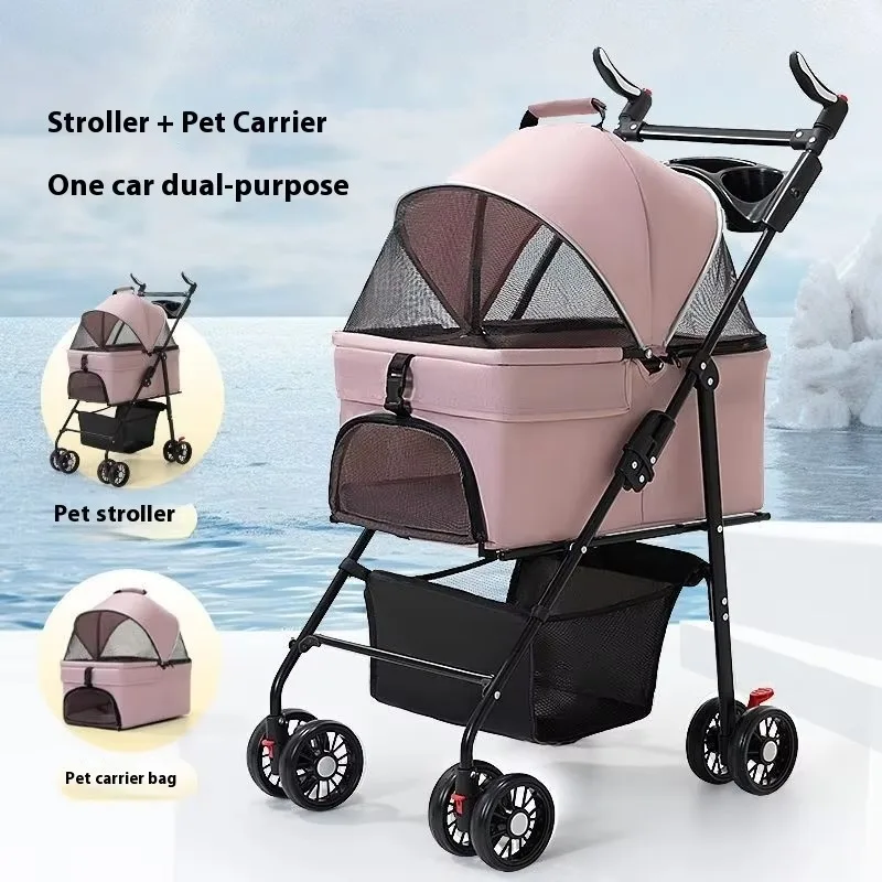 Lightweight Pet Stroller, Foldable for Small Dogs & Cats