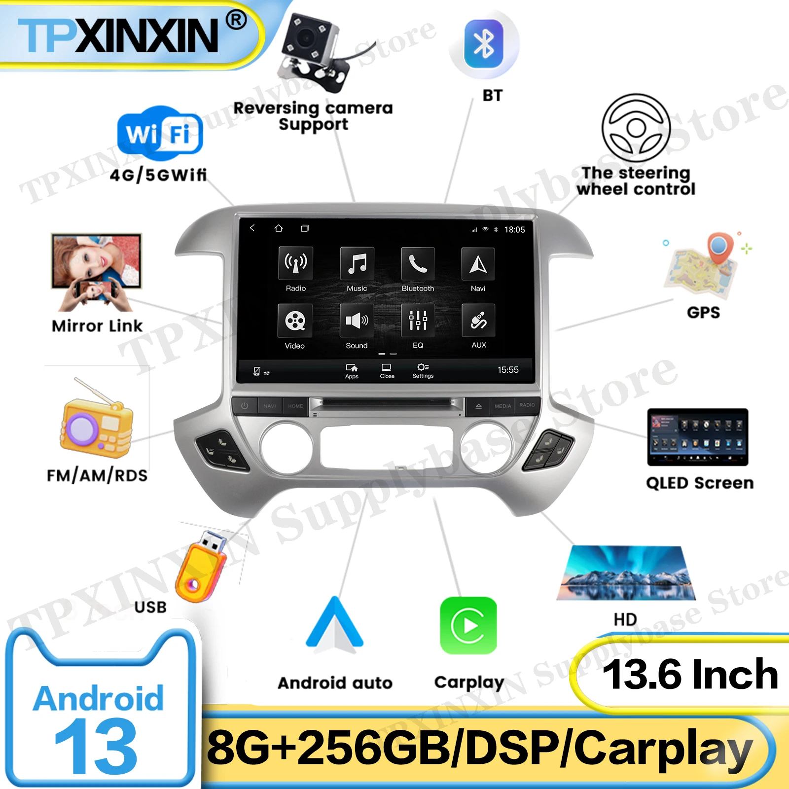 

Car Radio Stereo Receiver For Chevrolet Silverado GMC Tahoe Denali 2013~2019 Android Multimedia Screen GPS Navigation Head Unit