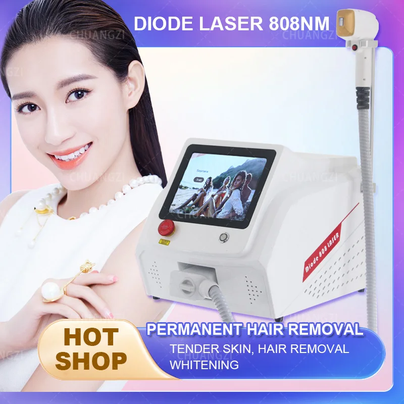 Ice Painless Alexandrite Laser Permanent Hair Remover 755nm 808nm 1064nm Diode Laser Hair Removal Machine Epilation Definitive