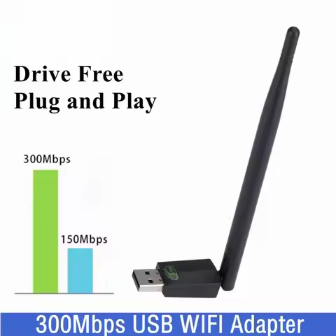 300Mbps WIFI Adapter Wireless Network Card Play and Play Mini USB Wi Fi Adapter LAN Wi-Fi Receiver For PC Windows