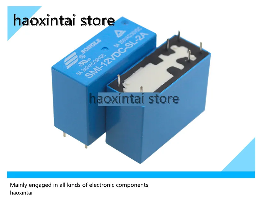 1pcs  SMI-12VDC-SL-2A relay 6 feet 2 groups normally open 12V 5A 250VAC DC12V