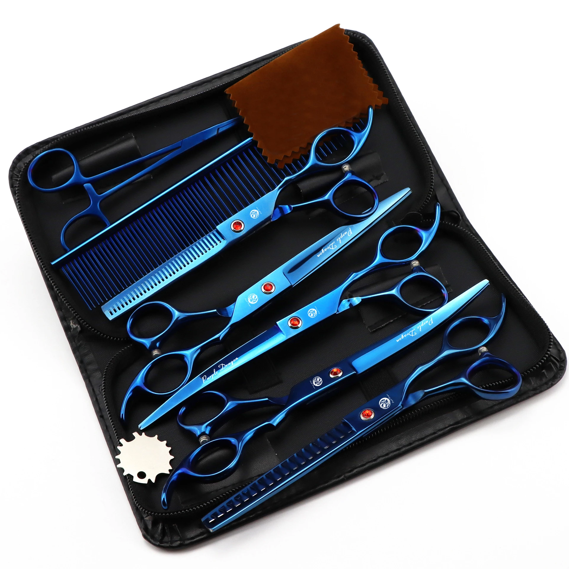 Imagem -04 - Cão Grooming Scissors 6.5 Japão Inoxidável Pet Tesoura Reta Tesouras Curvas Chunker Cão Curvo Tesoura Conjunto Dropshipping