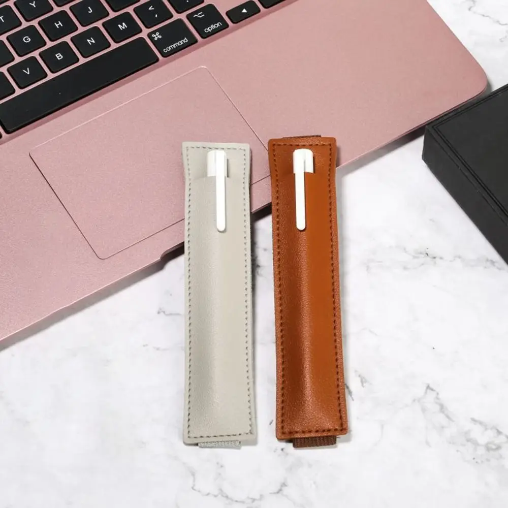

New PU Leather Elastic Pencil Case Adjustable Elastic Pen Holder Lightweight Pen Clip Office School