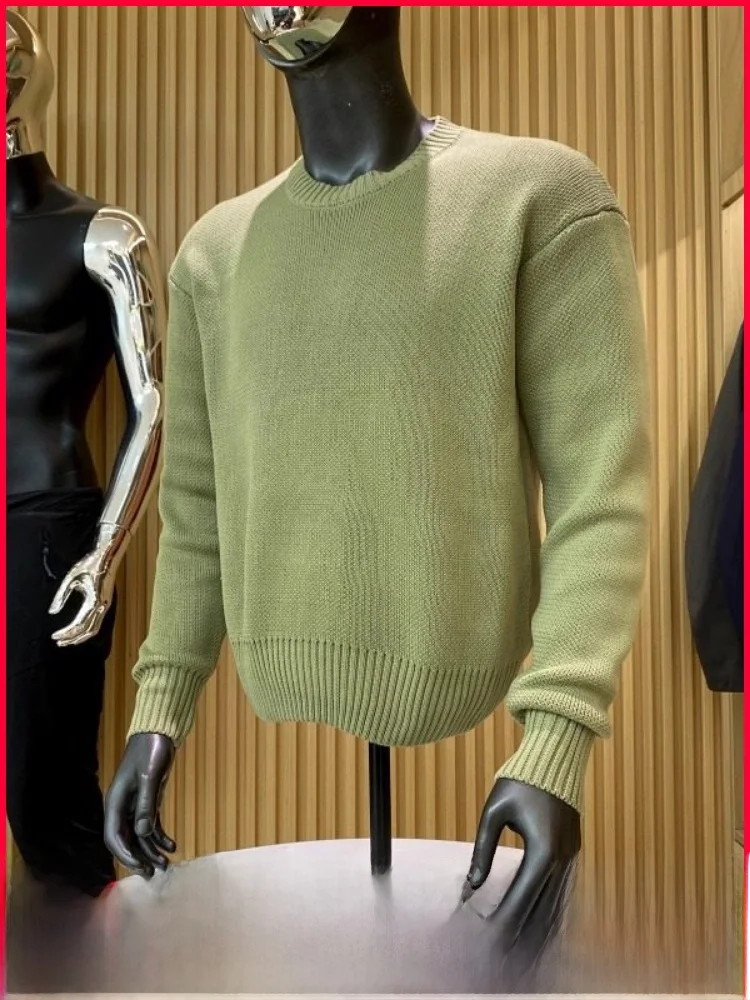

Retro Soft Cozy Men's round Ne Knitwear Casual Warm Winter Sweater Versatile Comfortable Long Sve T-irt Sle Faion