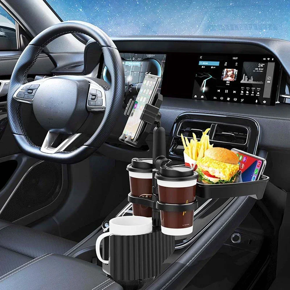 

VIKEFON Car Phone Holder Cup Holder Extender Multifunctional Adjustable Drinking Bottle Holder Detachable CarHolder Storage Rack
